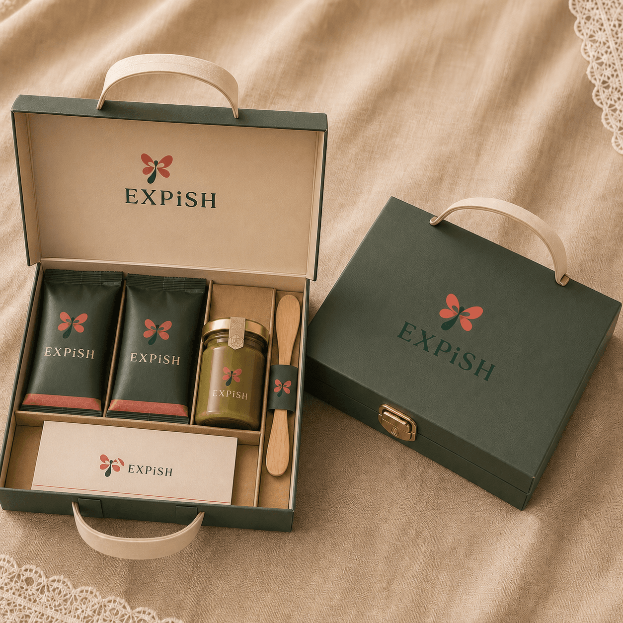 Early concept visualisation of a Malaysian kopi-o and kaya guest gift set